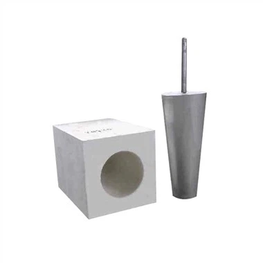 Poröser Stopfen und Sitzmuldenblock